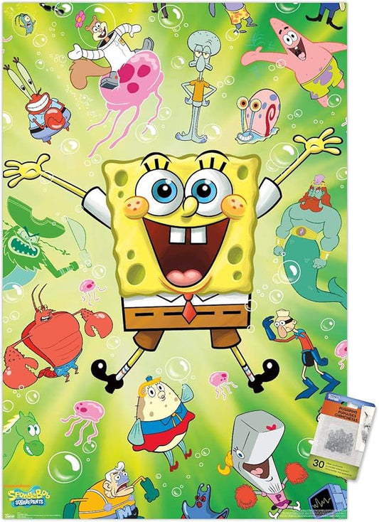 Trends International Spongebob - Burst Wall Poster with Push Pins