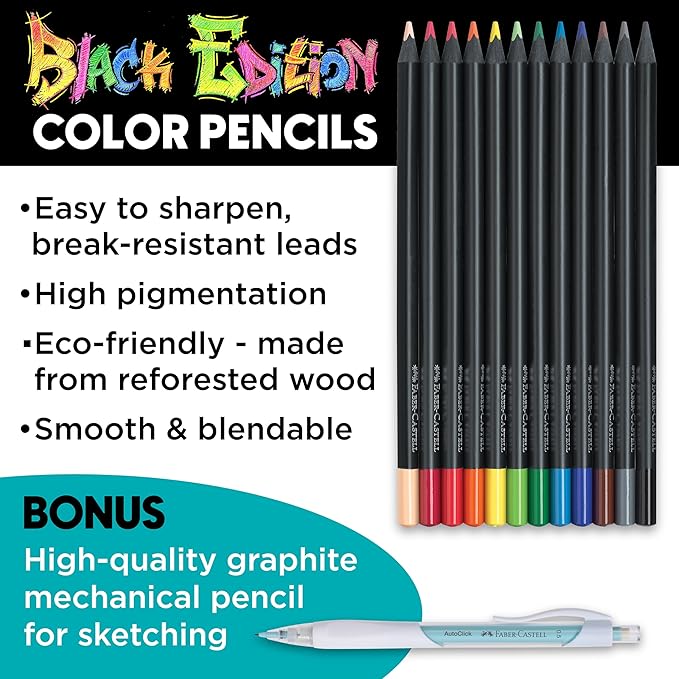 Faber-Castell Anime Drawing Kit: Japanese Adventures Edition | Step-by-Step Instruction Book with 20 Practice Pages, Color Pencil Set & Drawing Supplies for Kids, Easter Basket Stuffers (1 Book)