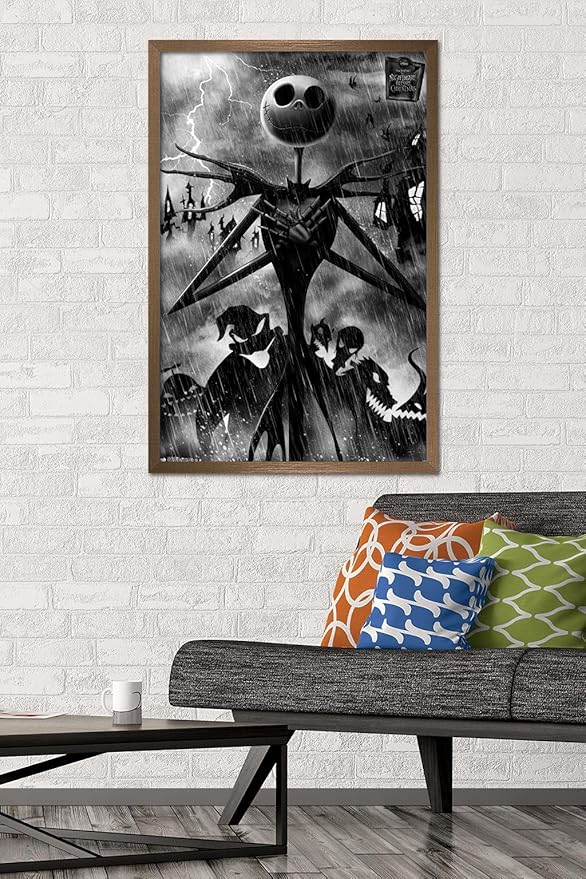 Trends International Disney Tim Burton's The Nightmare Before Christmas - Shadows Wall Poster, 34L x 22.4W, Bronze Framed Version