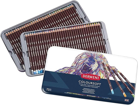 Derwent Colorsoft Pencils, 4mm Core, Metal Tin, 72 Count (0701029)