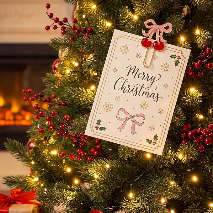 7 PCS Bow Paper Clips Metal Paperclip Large Size Paper Clip Cute Bookmark Colorful Office Supplies Present for Teacher & Students, for Office Home Supplies Gifts Wedding Decoration