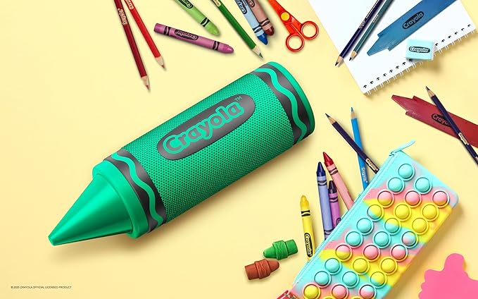 Crayola Kids Crayon Speakers Bluetooth Wireless, Portable Bluetooth Speakers 20W Peak Power HD Sound, Mini Bluetooth Speaker with TWS Pairing BT 5.3, FM Radio Home/Party/Outdoor/Travel