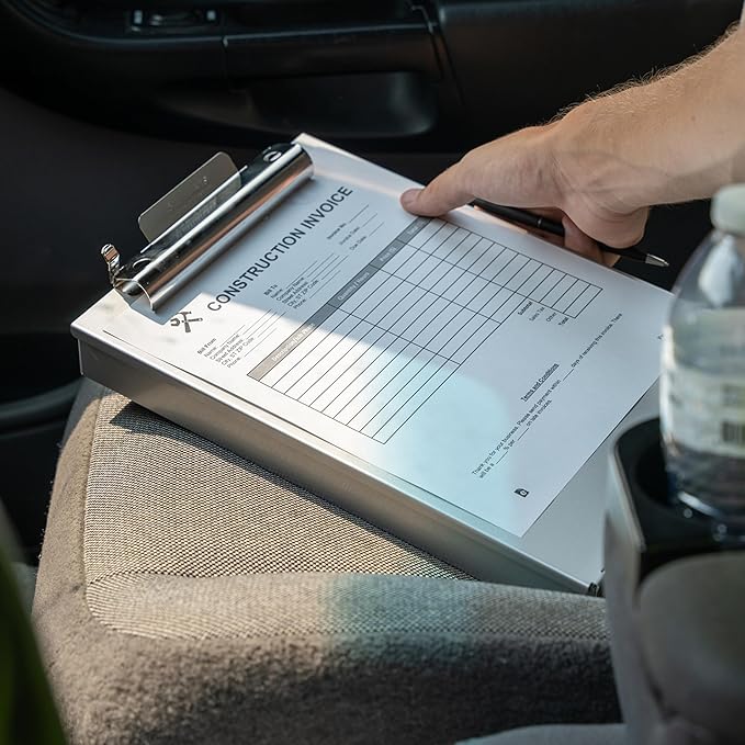 Saunders Metal Clipboard with Storage, Letter Size Heavy Duty Contractor Grade Clipboard, Dual Storage Form Holder with High Capacity Clip Made in USA