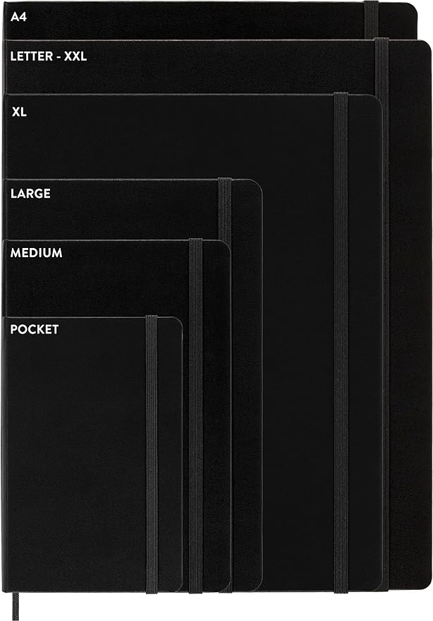 Moleskine Classic Notebook, Extra Large, Plain, Black, Hard Cover (7.5 x 10)