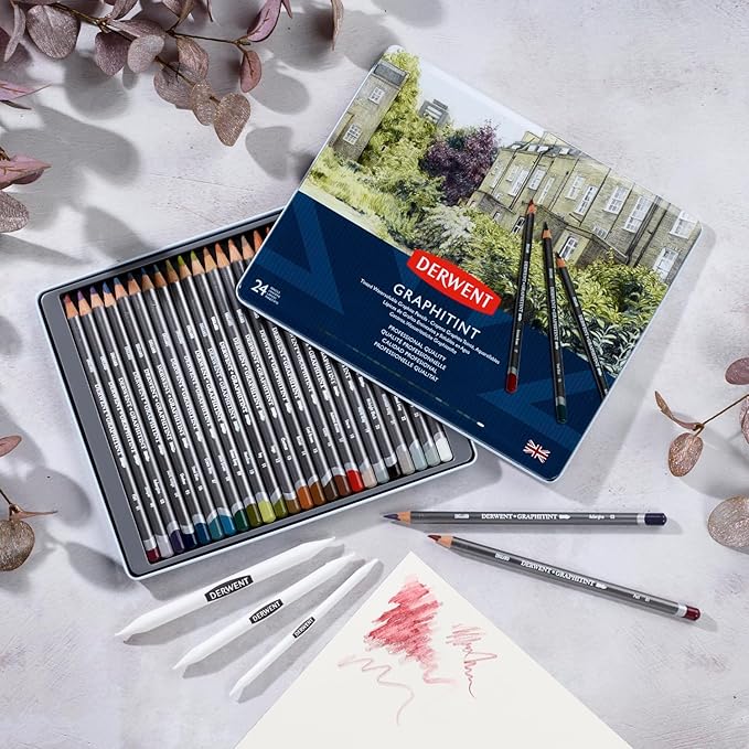 Derwent Graphitint Pencils, Metal Tin, 24 Count (0700803)