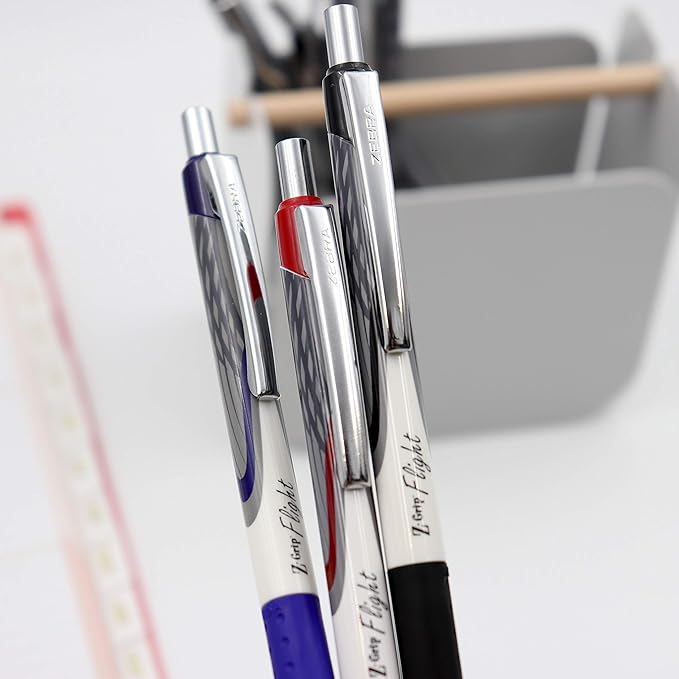 Zebra Pen Z-Grip Flight Retractable Ballpoint Pen, Bold Point 1.2mm, Blue Ink, School Supplies, Teacher Supplies, and Office Supplies, Smooth Writing, Quick-Drying, 12-Pack (21920)