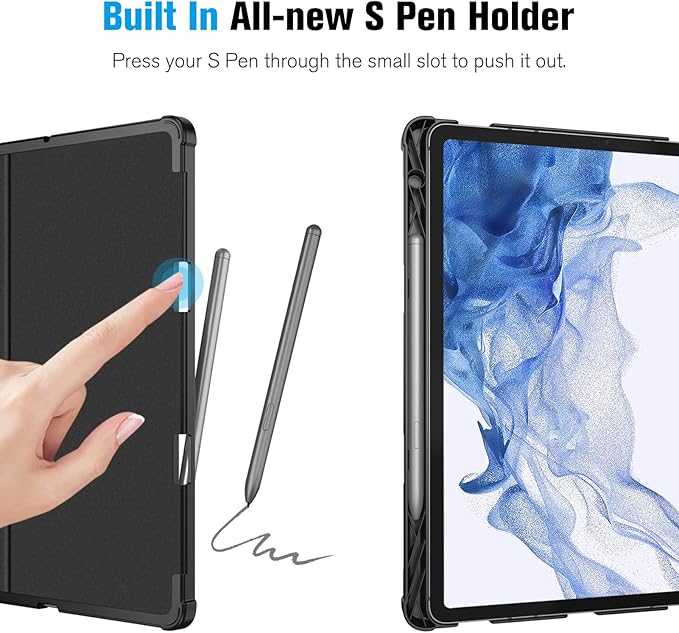 Fintie Case for Samsung Galaxy Tab S8 2022/Tab S7 2020 11 Inch (Model SM-X700/X706/T870/T875/T878) with S Pen Holder, Multi-Angle Viewing Stand Cover with Pocket Auto Sleep/Wake, Black