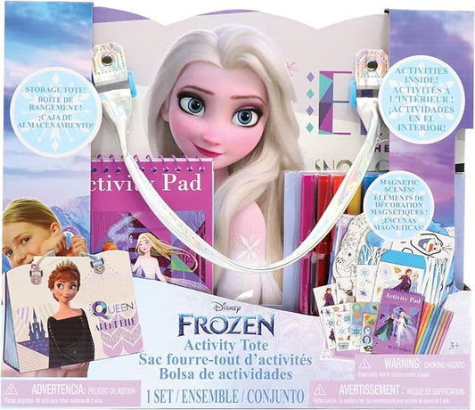 Disney Frozen Activity Tote – Ultimate Princess Adventure Bag with Coloring Books, Stickers, Crayons & Games – Travel-Friendly Art Set for Girls Ages 3+ – Great Gift for Creative Play