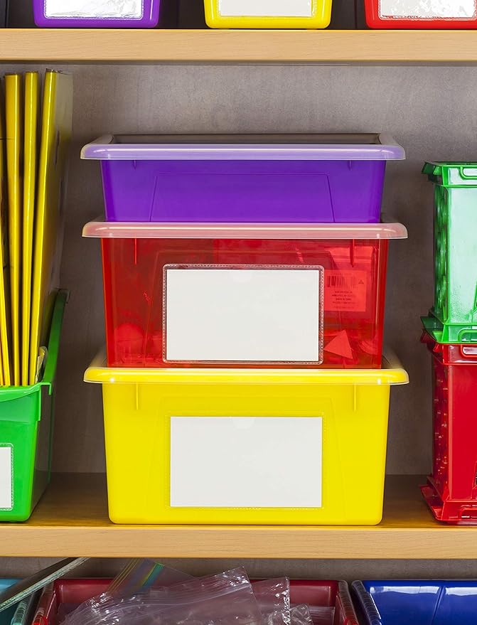 Storex Letter Size Flat Storage Tray – Organizer Bin for Classroom, Office and Home, Black, 5-Pack (62516A05C)