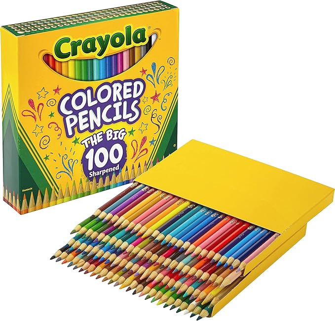 Crayola Colored Pencil Locker, 15 Dual-Tip Pencils, 30 Colors, Multicolor, (Model: 04-6841)
