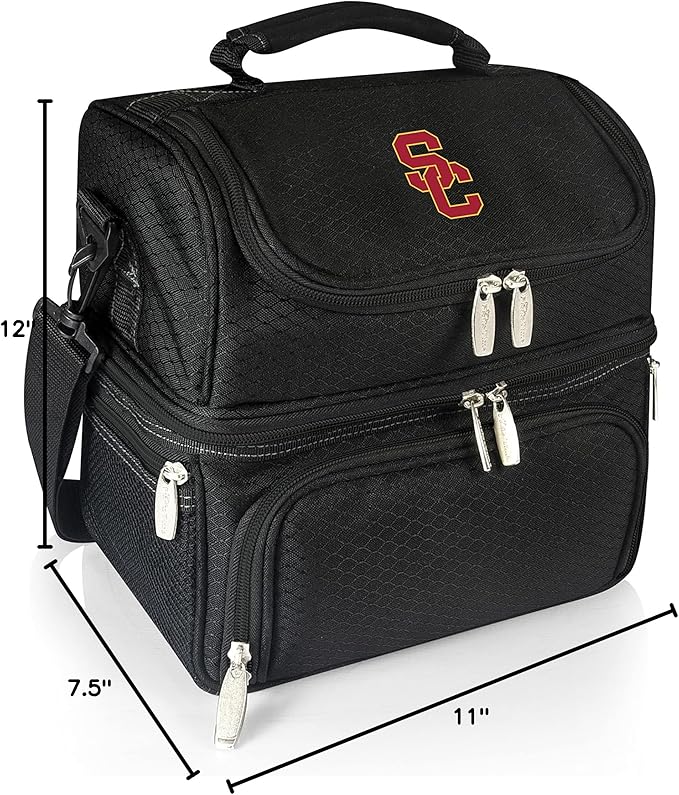 PICNIC TIME NCAA Nebraska Cornhuskers Pranzo Lunch Bag - Insulated Lunch Box with Picnic Set - Lunch Cooler Bag