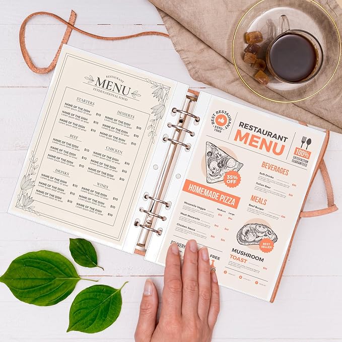 100 Pack 5.5x8.5 Inch Sheet Protectors for 3 or 6 Ring A5 Binder, Half Letter Size 7 Holes Mini Heavy-Duty Sheet Protector Sleeves Crystal Clear Playbill Binder Pockets
