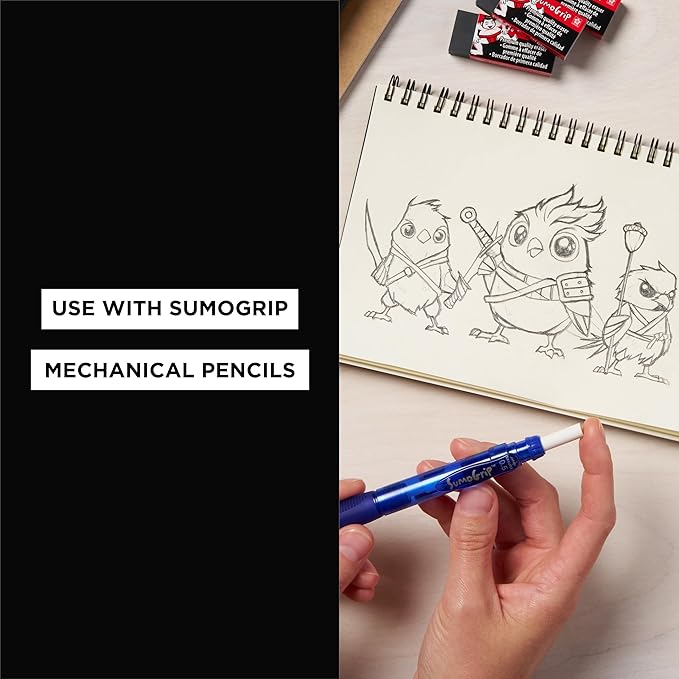 SAKURA 50250 SumoGrip Mechanical Pencil Eraser Refill, 3 / Pack - White