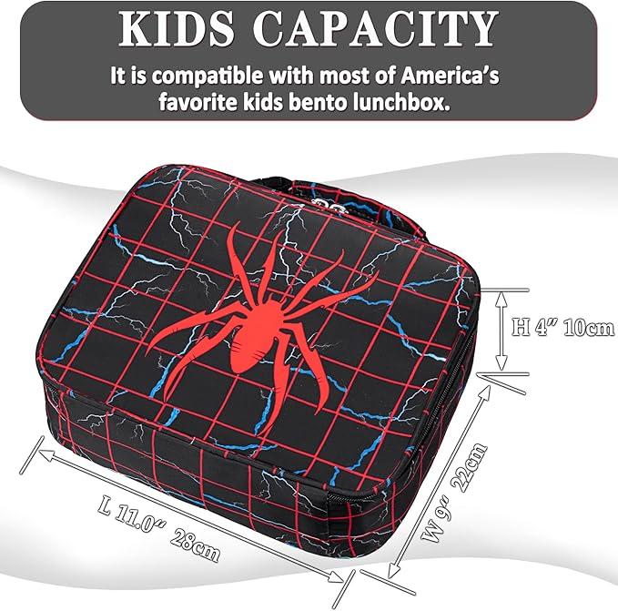 School Lunch Box for Kids Insulated Lunch Bag for Boys for 3 4 5 6 7 8 9 10 11 12 Toddler Reusable Freezable Small Cooler Bag for Back to School for Elementary Kindergarten Primary