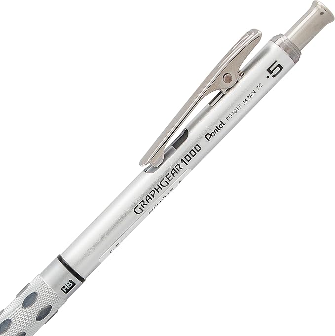 Pentel GraphGear 1000 Mechanical Pencil, (0.5mm) Point Size, Black Barrel, 1 Each (PG1015A)