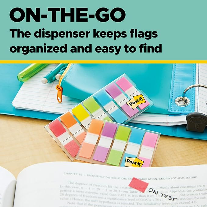 Post-it Flags 683-5CF, 5 Colors, 0.47 inch x 1.70 inch, Set of 2, 200 Total Flags
