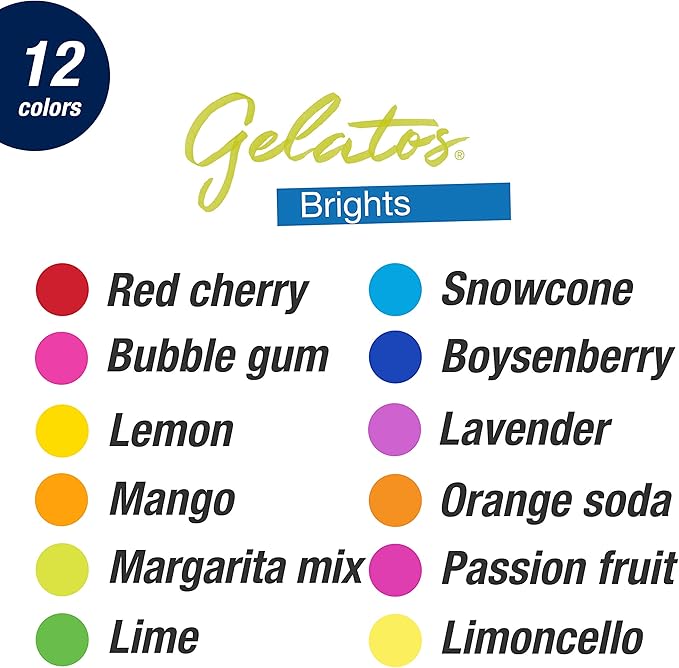 Faber-Castell Gelatos Brights: 12 Watercolor Gel Crayons and Watercolor Supplies, Versatile Art Pigment Crayons for Adults, Gel Sticks for Mixed Media, Journaling Supplies for Artists & Hobbyists