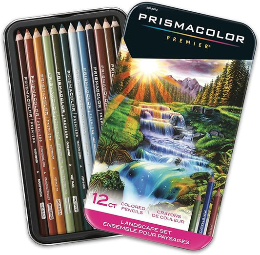 Prismacolor Premier Colored Pencils Soft Core Landscape Set Adult Coloring 12 Count