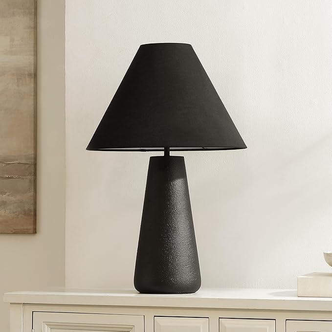 SAFAVIEH Lighting Collection Piper Black Resin 27-inch Table Lamp for Bedroom, Living Room, Home Office, Desk, Nightstand (LED Bulb Included)