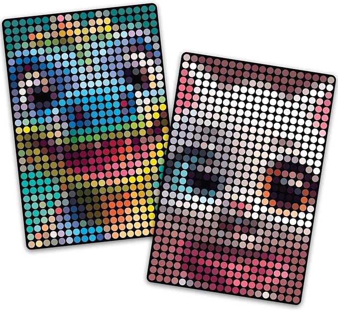 Make It Real: Stamp to Reveal Cool Cat & Smily Dino - DIY Dot Poster Character, 11x16.5, Craft Kit, Artwork Activity, Girls & Kids Ages 6+