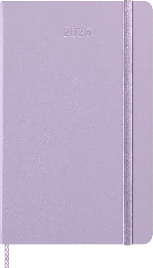 Moleskine Classic 12 Month 2026 Daily Planner, Hard Cover, Large (5" x 8.25"), Pastel Lilac, 400 pages