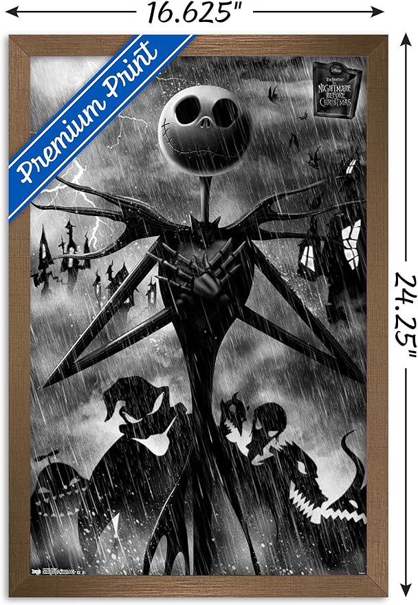 Trends International Disney Tim Burton's The Nightmare Before Christmas - Shadows Wall Poster, 22.4L x 14.7W, Bronze Framed Version