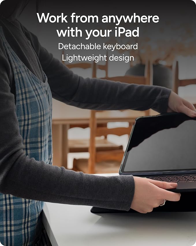 ZAGG Pro Keys Connect iPad Pro 13" (M5)/ (M4) Keyboard Case – USB‑C Direct Connect Keyboard with Trackpad, Detachable Backlit Keys, 6.6 ft Drop Protection, Kickstand & Dual USB‑C Ports, Black