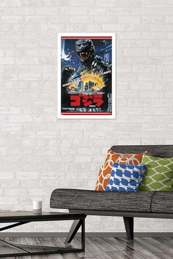 Trends International Godzilla - The Return Of Godzilla One Sheet Wall Poster, 22.4L x 14.7W, White Framed Version