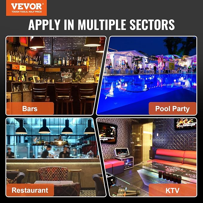 VEVOR LED Lighted Liquor Bottle Display, 3 Tiers 48 Inch Commercial Illuminated Home Bar Shelf, 3 Steps Whiskey Rack Stand, Acrylic Drink Shelves with RF Remote & App Control, and Multicolor Light