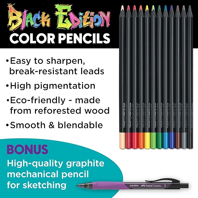Faber-Castell Anime Drawing Kit: Shojo Edition | Step-by-Step Instruction Book with 20 Practice Pages, Color Pencil Set & Drawing Supplies for Kids, Easter Basket Stuffers (1 Book)