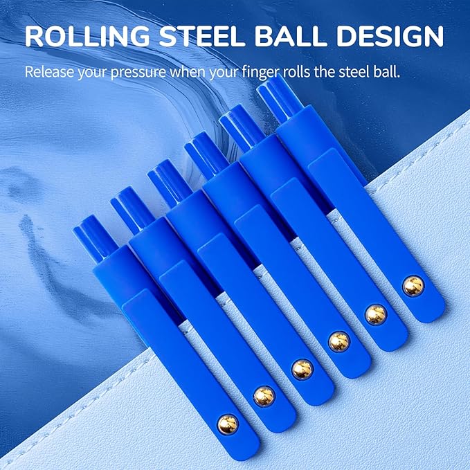 Blue Pens, 6 Pcs Blue Ink Pens Fine Point Smooth Writing Pens, 0.5mm Colored Ink Gel Pens for Journaling Note Taking, School Supplies Gifts for Women (6 Pcs Gold Blue - Blue Ink)