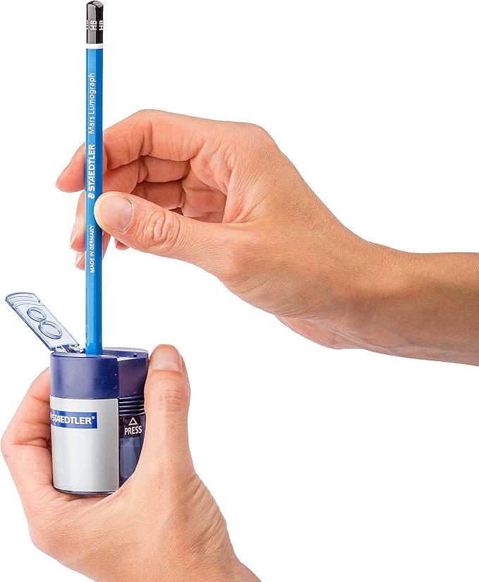 STAEDTLER Pencil Sharpener with 2 Holes - Dual Size Manual Sharpener for Standard, Colored & Makeup Pencils - Compact Design