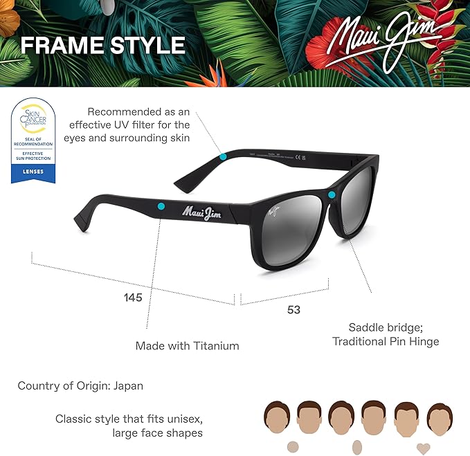 Maui Jim Polarized Men's and Women's Kaulike Square Sunglasses