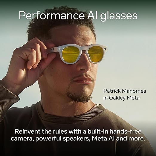 Oakley Meta HSTN, Black | Smart AI Glasses for Men, Women — Performance for Sports, Athletes — Camera, Audio, Video — 8 Hour Battery — 3K HD Resolution — Amethyst Transitions® Lenses