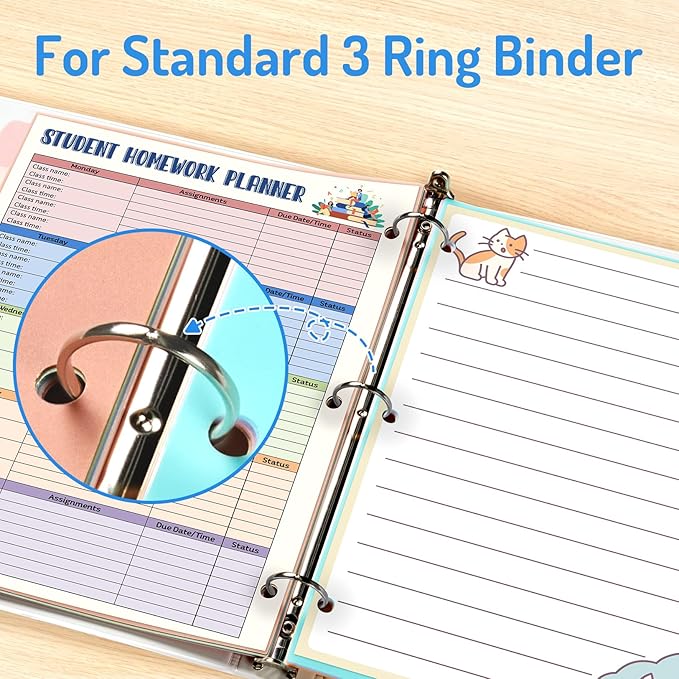 Forvencer 8-Tab Binder Dividers with Tabs, Big Tabs, Write&Erase Plastic Dividers for 3 Ring Binder, Binder Tabs for Organizers, 3 Ring Binder Dividers with Tabs for School Office (Muted, 1 Set)
