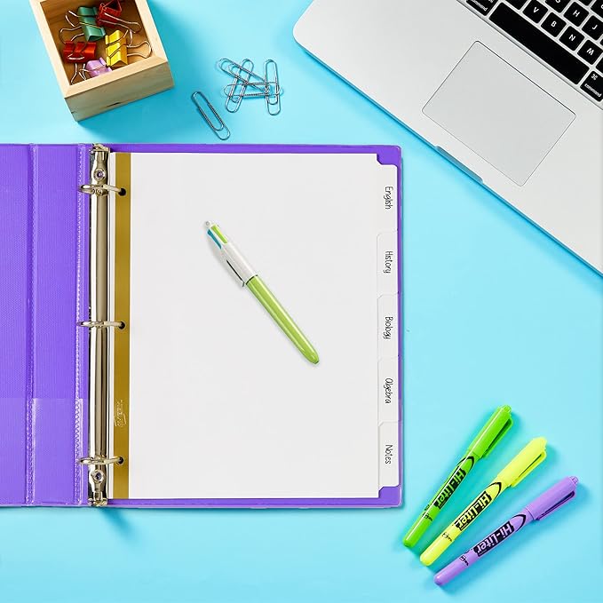Avery Big Tab Write & Erase Dividers for 3 Ring Binders, 5-Tab Set, 1 Binder Divider Set (23075)