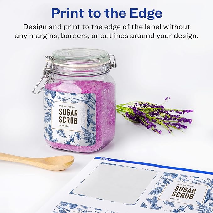 Avery Glossy White Rectangle Labels, Sure Feed Technology, 3" x 3.75", 600 Glossy White Labels, Print-to-The-Edge, Permanent Adhesive, Laser/Inkjet Printable