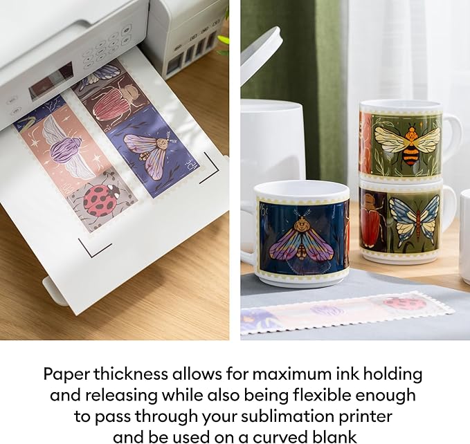 Cricut Sublimation Printer Paper - 200 Sheets (8.5" x 11") - Letter Size - Compatible with Sublimation Printer and Sublimation Ink (120gsm)