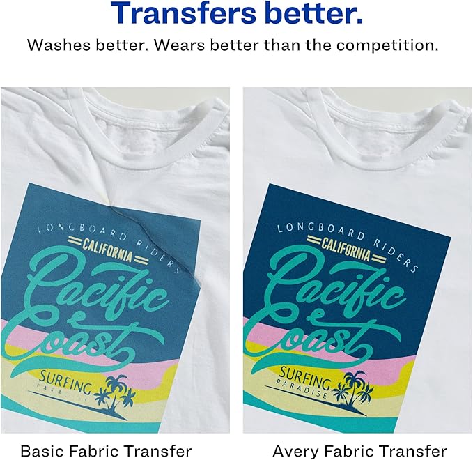 Avery® T-Shirt Transfers, Light, 8938, Pack Of 18