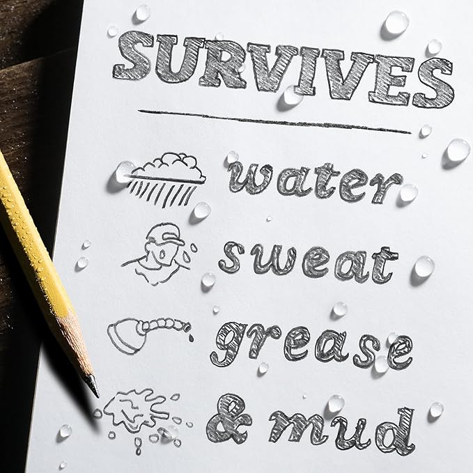 Rite in the Rain Weatherproof Stapled Notebook, 4.625" x 7", Yellow Cover, Universal Pattern, 3 Pack (No. 371FX)