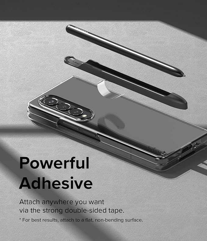 Ringke Slim Case Compatible with Samsung Galaxy S Pen (Fold Edition), Adhesive Premium Hard PC, S Pen Fold Edition Holder Designed for Samsung Galaxy Z Fold 4 (Not for 5) - Black