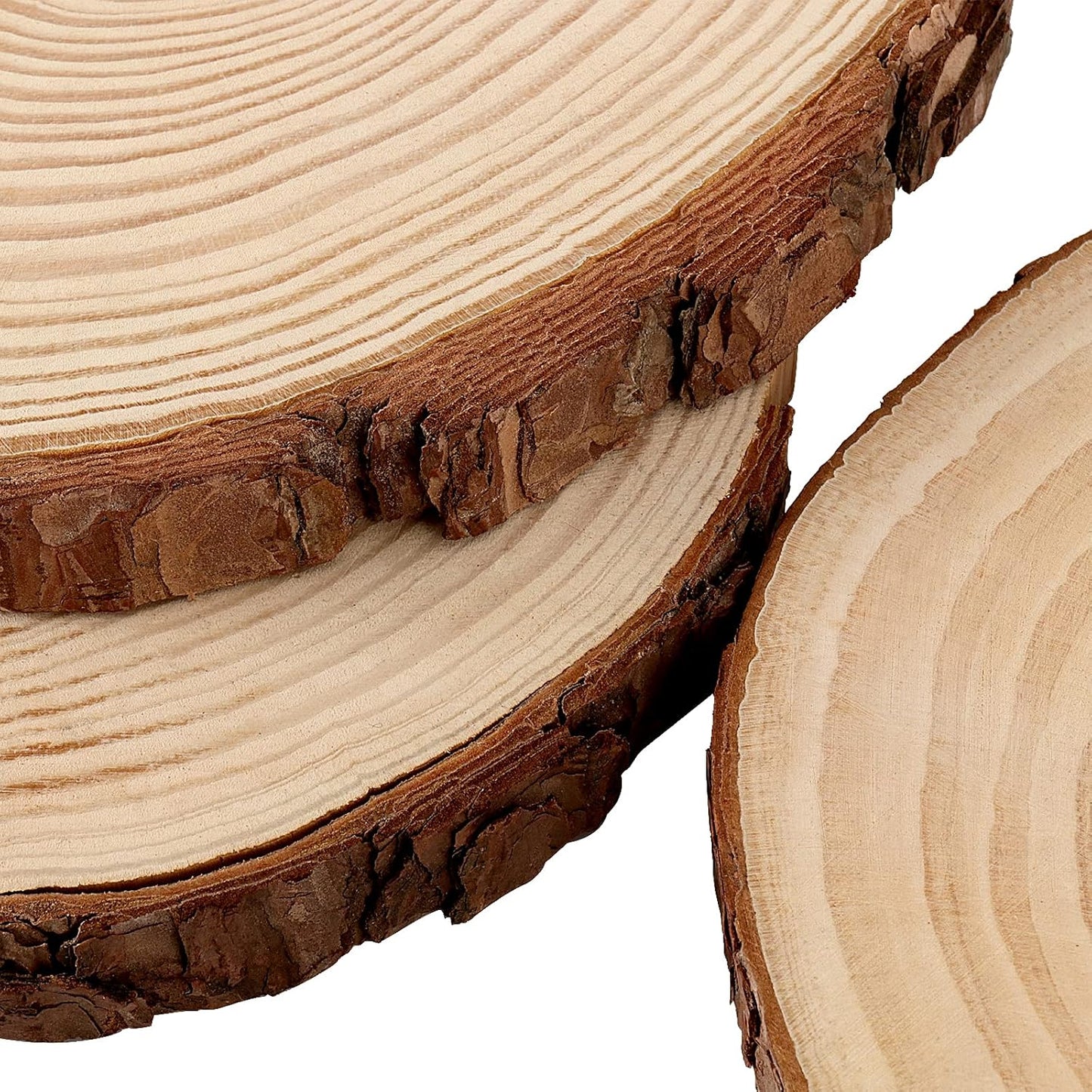 JOIKIT 5 PCS 8-9 Inch Unfinished Woods Slices, Natural Round Rustic Wood Slices for Centerpieces, Wooden Circles for DIY Craft, Christmas, Rustic Wedding, Ornaments