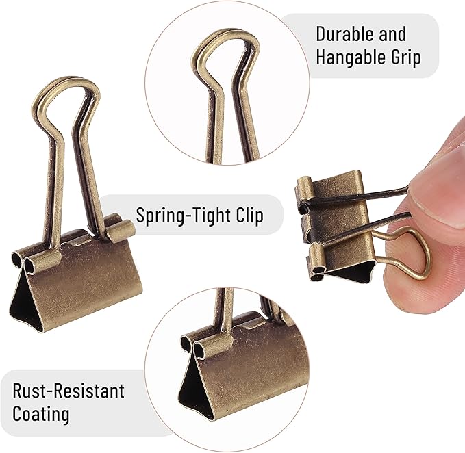 Mr. Pen- Binder Clips, Small, 50 Pack, 0.75 in, Bronze, Clips, Paper Binder Clips, Office Clips, Mini, Holds 50 Pages