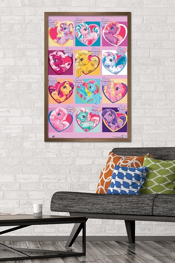Trends International Hasbro My Little Pony - Chart Wall Poster, 22.375" x 34", Bronze Framed Version
