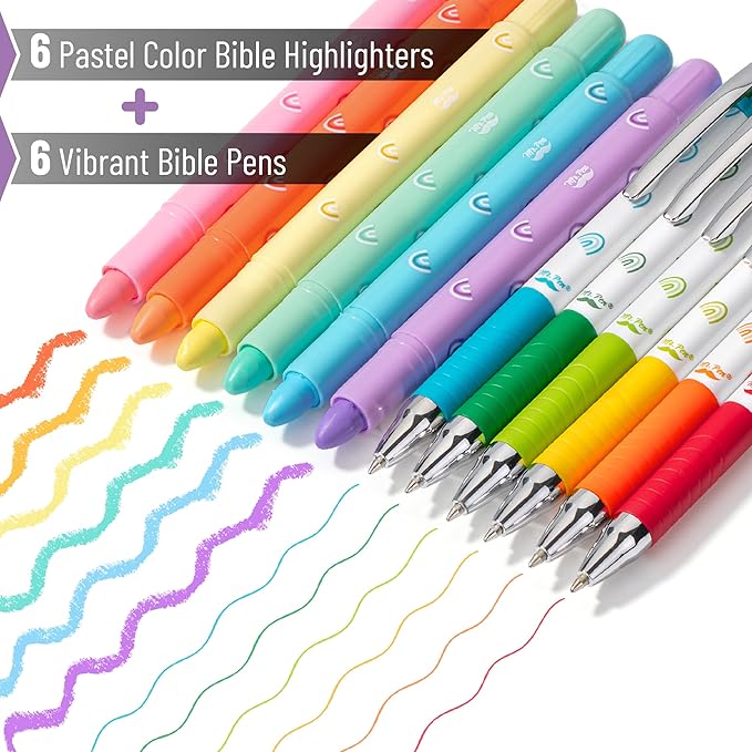 Mr. Pen- Bible Highlighters and Pens No Bleed, 12 Pack, Gel Highlighters, Bible Pens No Bleed Through