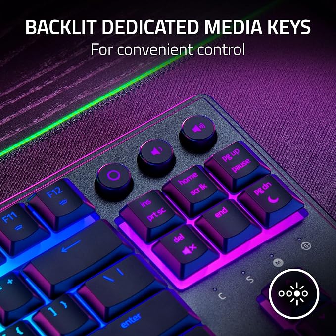 Razer Ornata V3 TKL Gaming Keyboard: Low Profile Keys - Mecha Membrane Switches - UV Coated Keycaps - Backlit Media Keys - 8 Zone RGB Lighting - Spill Resistant - Magnetic Wrist Wrest Snap Tap