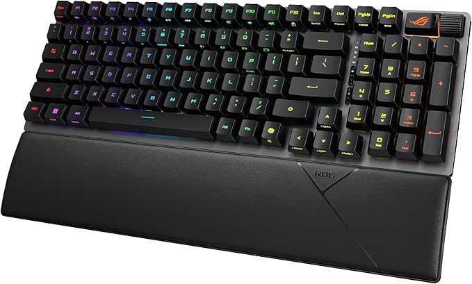 ASUS ROG Strix Scope II 96 RX Wireless Optical Gaming Keyboard – 96% Full-Size, Tri-Mode Connectivity, Pre-lubed ROG RX Red Linear Switches PBT Keycaps, RGB, PC/Mac Support - Black