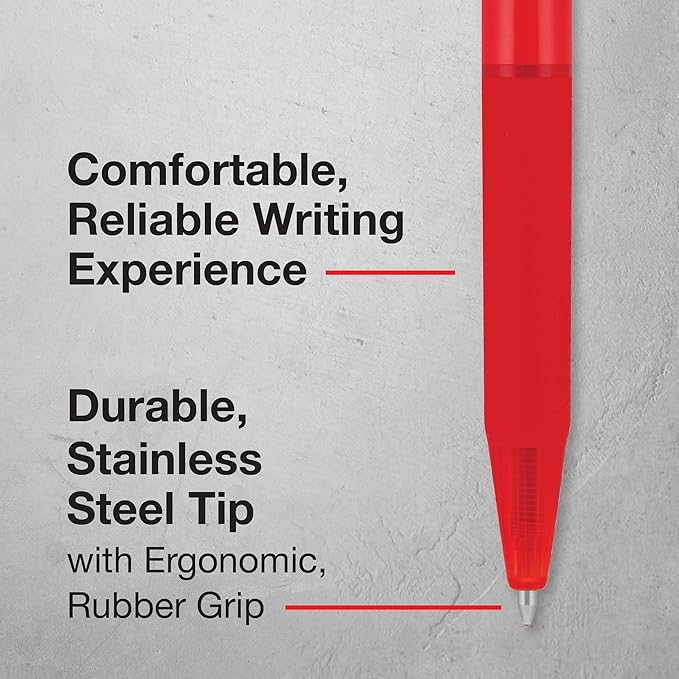 Pilot BP-1RT Advanced Ink, Retractable Ballpoint Red Ink Pens, Medium Point, Dozen Box, 1mm