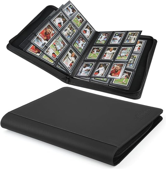 Toploader Binder,Toploader Hard Cases, 9-Pocket Pages Sleeves Hold up 288 Cards.Toploader Card Binder with Sleeves for “3×4” rigid，Card Holder(black)