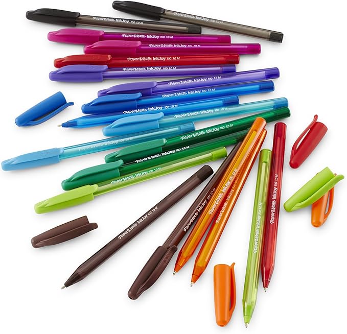 Paper Mate InkJoy 100ST Ballpoint Pens, Medium Point (1.0mm), Assorted, 18 Count (Pack of 2)